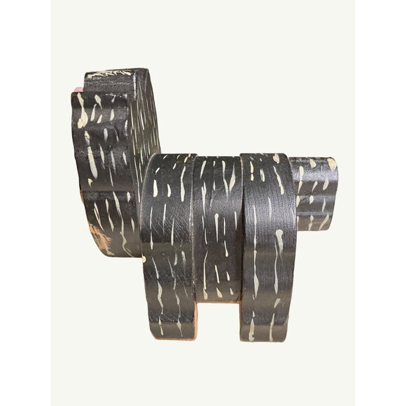 Hand-Painted Wooden Yorkshire TerrierDog Figurine With Pink Bow - Picture 2 of 11